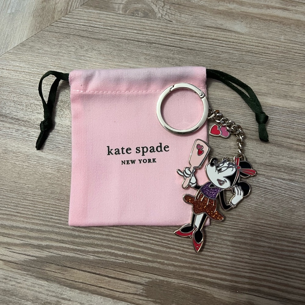 NWOT Kate Spade x Disney Minnie Mouse enamel key chain